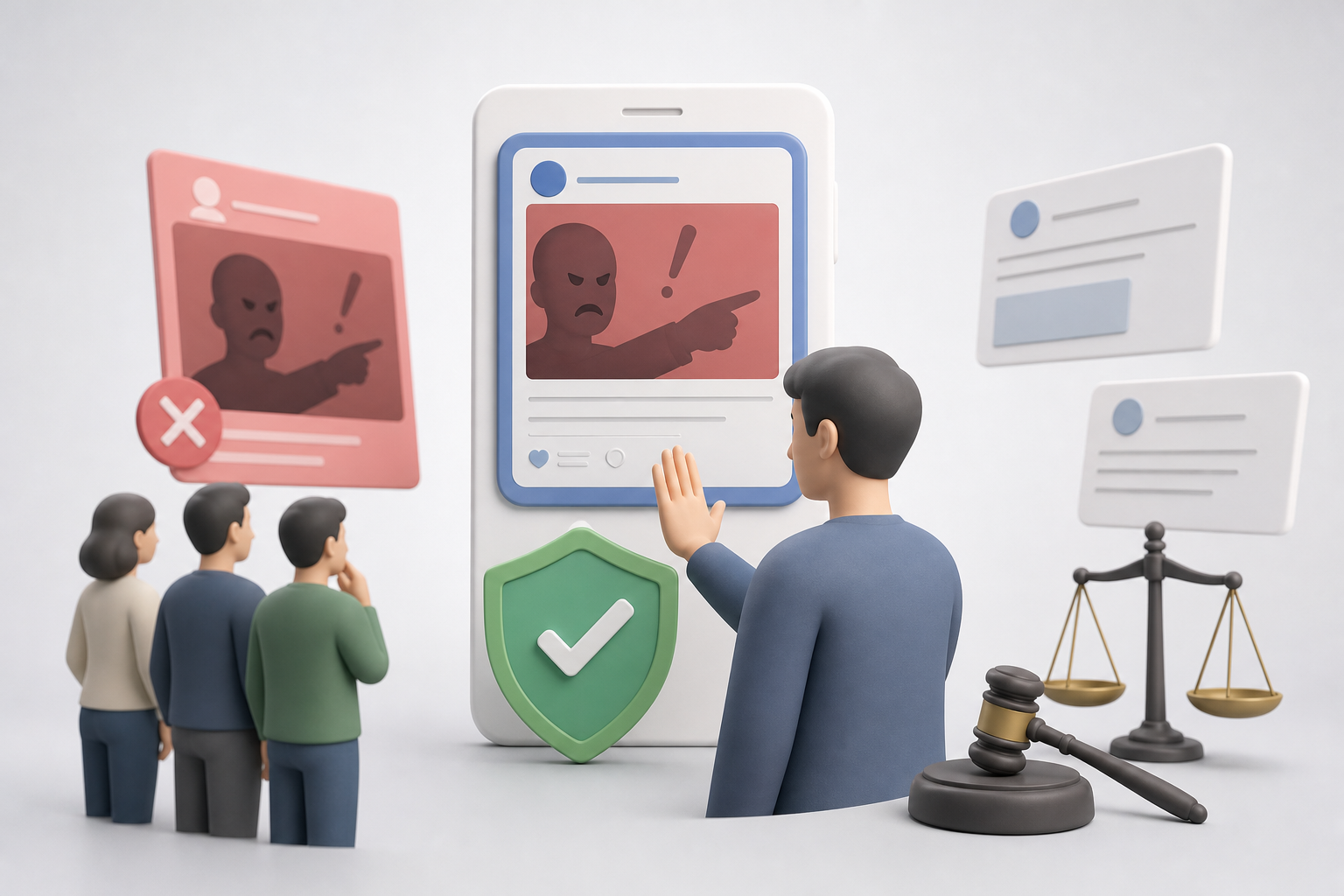 Confronto tra accusa originale, condivisione con approvazione e screenshot di smentita
